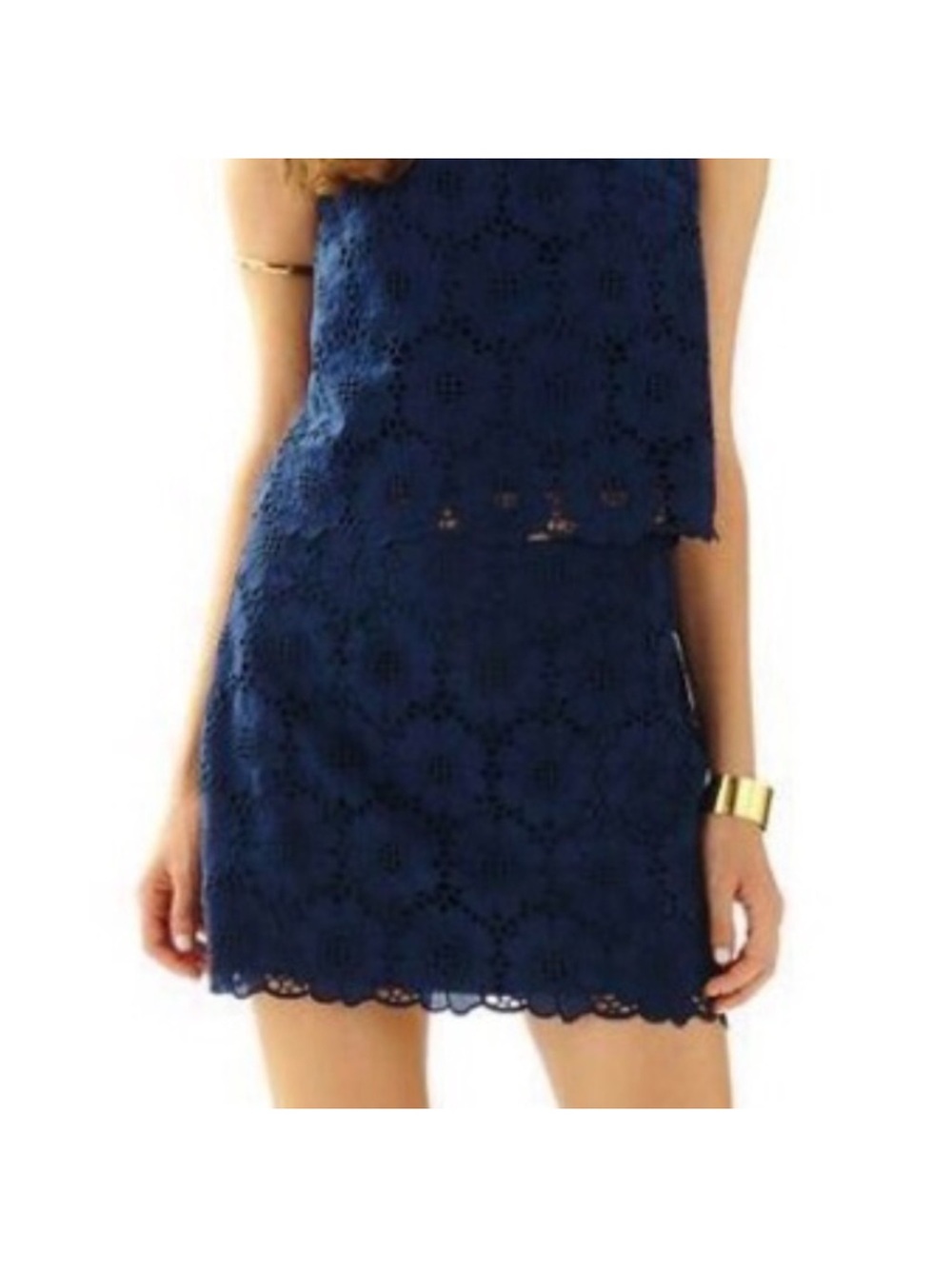 Lilly Pulitzer Tate Skirt - True Navy - Eyelet - Size 2